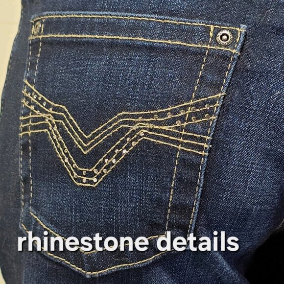 Harley Davidson Women's SZ 8 Mid-Rise Boot Cut Embellished Jeans 99176-16VW - Picture 8 of 16